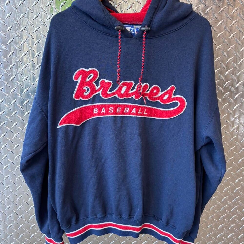 Starter Men's Navy and Blue Hoodie